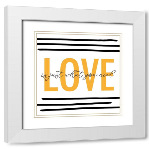 LOVE White Modern Wood Framed Art Print with Double Matting by Quach, Anna
