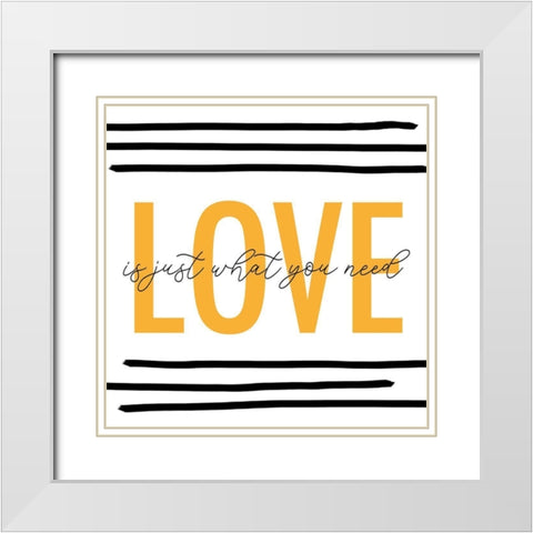 LOVE White Modern Wood Framed Art Print with Double Matting by Quach, Anna
