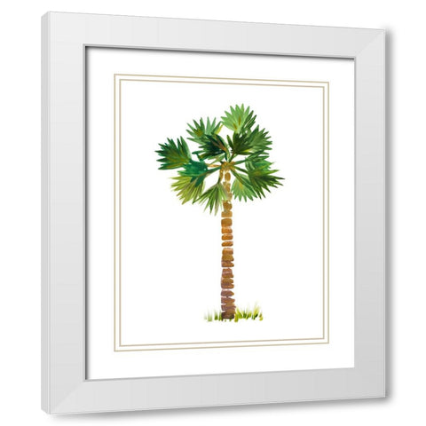 The Palm III White Modern Wood Framed Art Print with Double Matting by DeRice, Julie