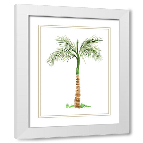 The Palm II White Modern Wood Framed Art Print with Double Matting by DeRice, Julie