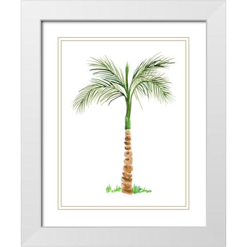 The Palm II White Modern Wood Framed Art Print with Double Matting by DeRice, Julie