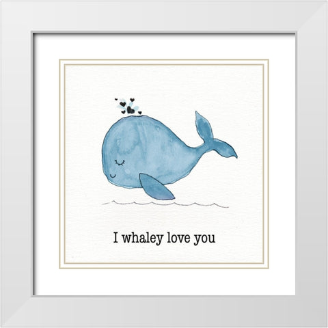 Whale II White Modern Wood Framed Art Print with Double Matting by Torres, Melanie
