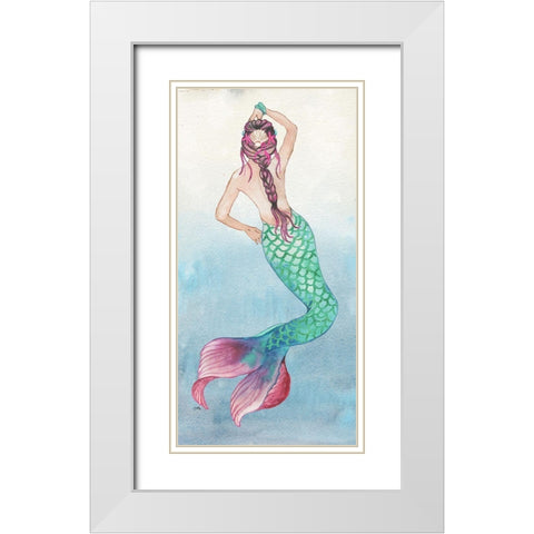 Mermaid Dance White Modern Wood Framed Art Print with Double Matting by Medley, Elizabeth