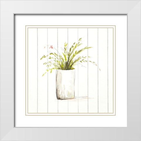Ramitas I White Modern Wood Framed Art Print with Double Matting by Pinto, Patricia