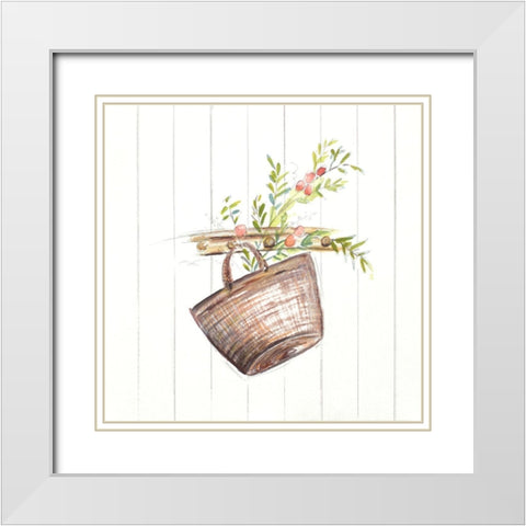 Ramitas II White Modern Wood Framed Art Print with Double Matting by Pinto, Patricia