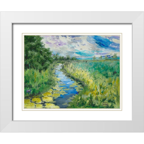 Summer Fields White Modern Wood Framed Art Print with Double Matting by Pinto, Patricia