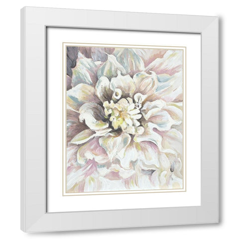 Dahlia White Modern Wood Framed Art Print with Double Matting by Pinto, Patricia