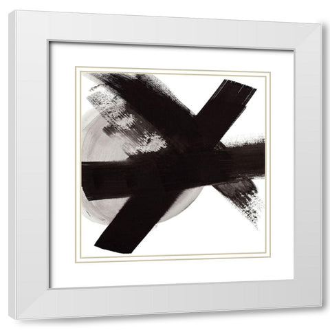 Black Moon I White Modern Wood Framed Art Print with Double Matting by Pinto, Patricia