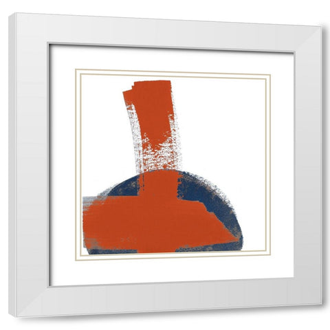 Red Moon Abstract II White Modern Wood Framed Art Print with Double Matting by Pinto, Patricia