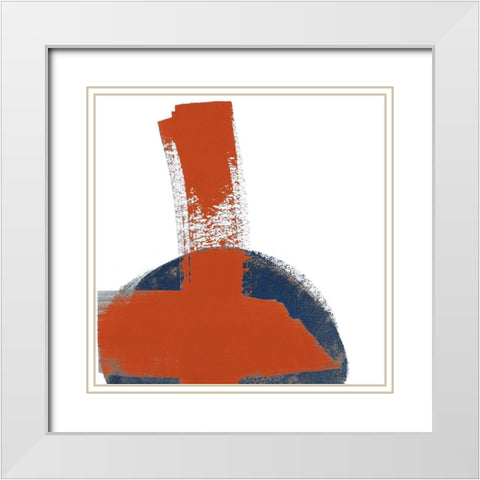 Red Moon Abstract II White Modern Wood Framed Art Print with Double Matting by Pinto, Patricia