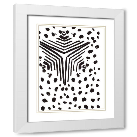 Black and White Design I White Modern Wood Framed Art Print with Double Matting by Pinto, Patricia