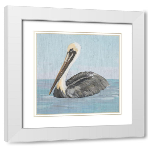 Pelican Wash I White Modern Wood Framed Art Print with Double Matting by DeRice, Julie