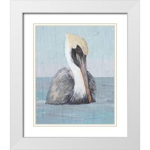 Pelican Wash II White Modern Wood Framed Art Print with Double Matting by DeRice, Julie