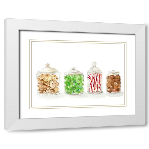 Holiday Candy I White Modern Wood Framed Art Print with Double Matting by Loreth, Lanie