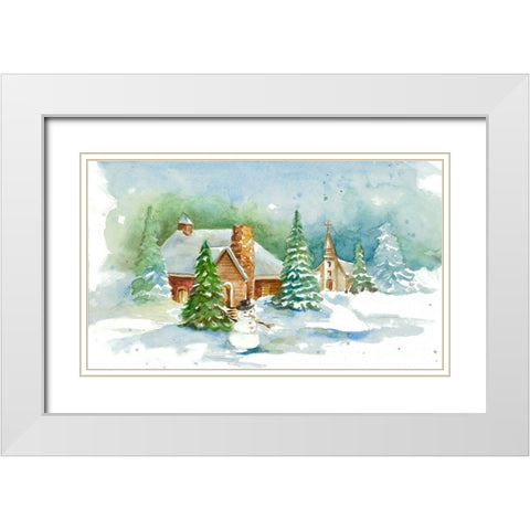 Holiday Town I White Modern Wood Framed Art Print with Double Matting by Loreth, Lanie