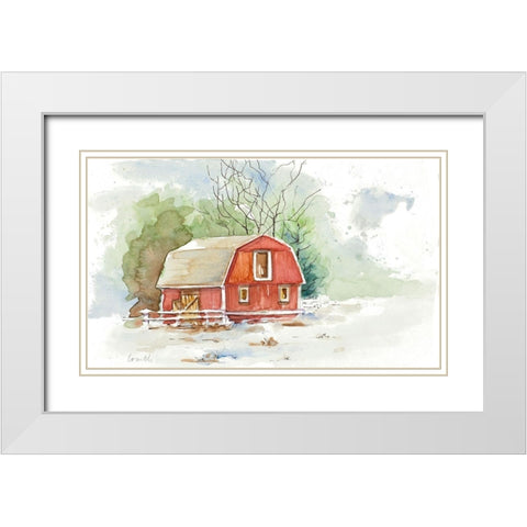 Holiday Town II White Modern Wood Framed Art Print with Double Matting by Loreth, Lanie