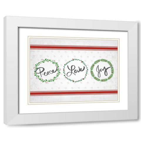 Holly Wreath Trio White Modern Wood Framed Art Print with Double Matting by Quach, Anna