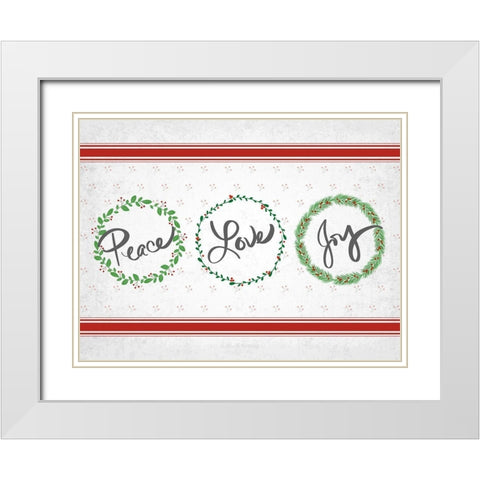 Holly Wreath Trio White Modern Wood Framed Art Print with Double Matting by Quach, Anna