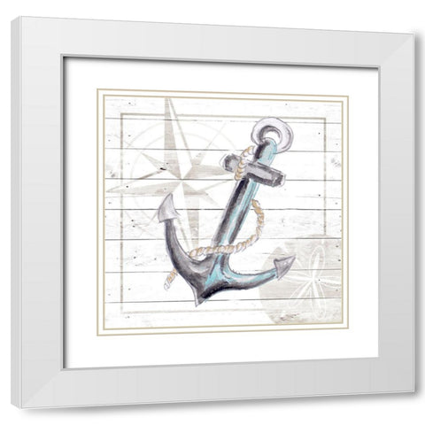 Explore Nautical I White Modern Wood Framed Art Print with Double Matting by Pinto, Patricia