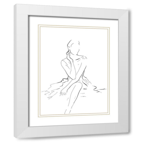 Fashion Illustration White Modern Wood Framed Art Print with Double Matting by Pinto, Patricia