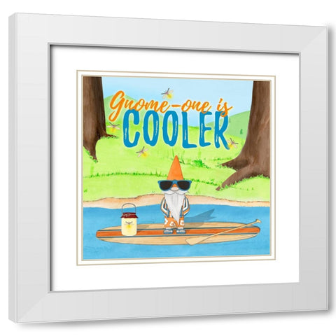 Gnomes on the Water I White Modern Wood Framed Art Print with Double Matting by Edwins, Hugo