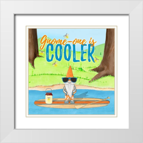 Gnomes on the Water I White Modern Wood Framed Art Print with Double Matting by Edwins, Hugo