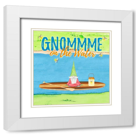 Gnomes on the Water II White Modern Wood Framed Art Print with Double Matting by Edwins, Hugo