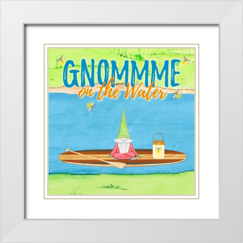 Gnomes on the Water II White Modern Wood Framed Art Print with Double Matting by Edwins, Hugo
