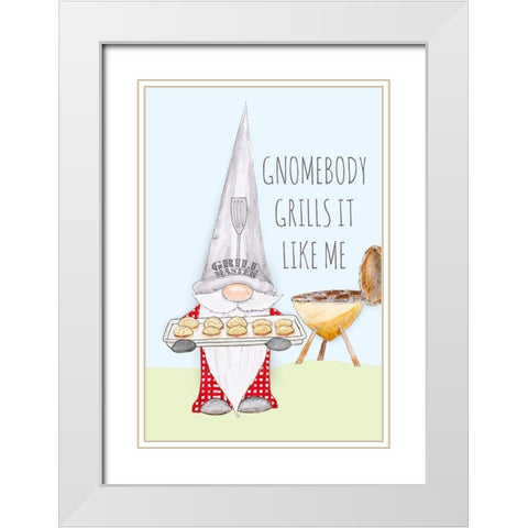Gnomebody Grills it Like Me White Modern Wood Framed Art Print with Double Matting by Edwins, Hugo