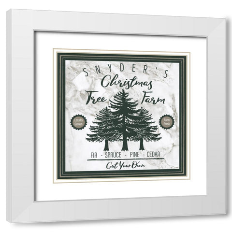 Taupe Christmas Sign I White Modern Wood Framed Art Print with Double Matting by Medley, Elizabeth