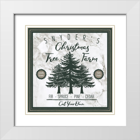 Taupe Christmas Sign I White Modern Wood Framed Art Print with Double Matting by Medley, Elizabeth