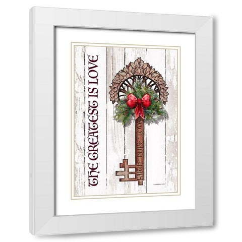 Holiday Key I White Modern Wood Framed Art Print with Double Matting by Diannart