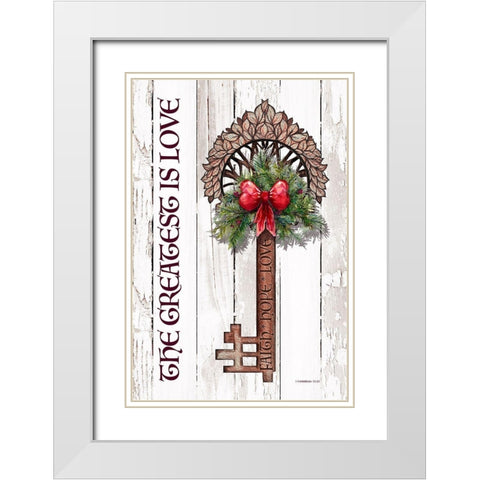 Holiday Key I White Modern Wood Framed Art Print with Double Matting by Diannart
