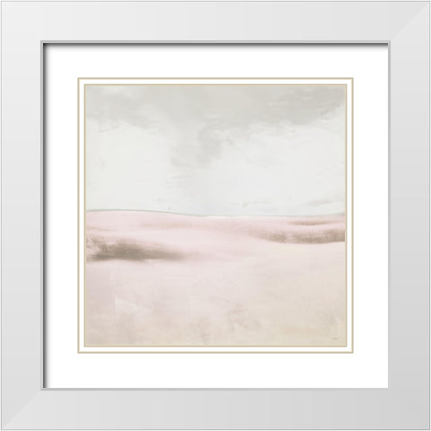 Blush Balance I White Modern Wood Framed Art Print with Double Matting by Meneely, Dan