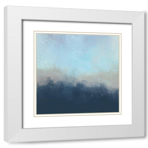 Ocean Fog I White Modern Wood Framed Art Print with Double Matting by Meneely, Dan