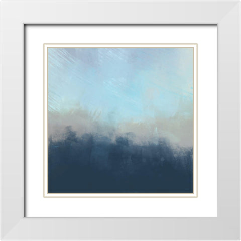 Ocean Fog I White Modern Wood Framed Art Print with Double Matting by Meneely, Dan