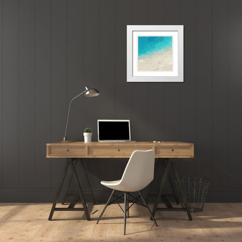 Ocean Blue Sea I White Modern Wood Framed Art Print with Double Matting by Meneely, Dan