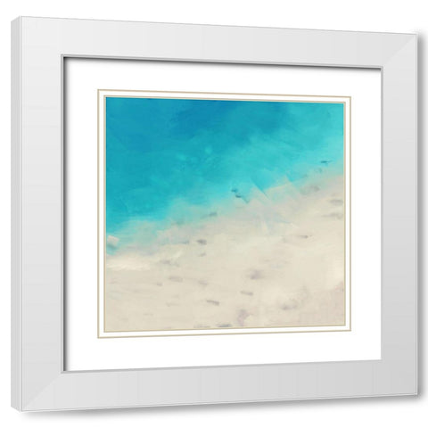 Ocean Blue Sea I White Modern Wood Framed Art Print with Double Matting by Meneely, Dan