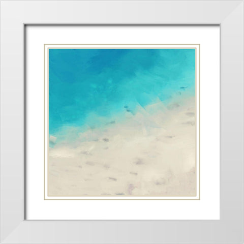Ocean Blue Sea I White Modern Wood Framed Art Print with Double Matting by Meneely, Dan