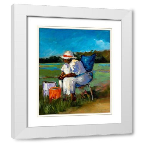 Fishing Again White Modern Wood Framed Art Print with Double Matting by Slivka, Jane