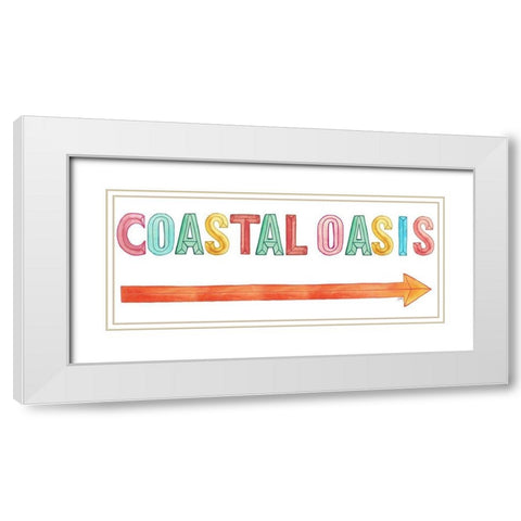 Coastal Oasis White Modern Wood Framed Art Print with Double Matting by Medley, Elizabeth