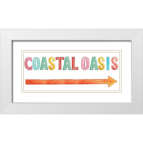 Coastal Oasis White Modern Wood Framed Art Print with Double Matting by Medley, Elizabeth