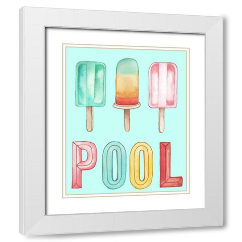 Pool Popsicles White Modern Wood Framed Art Print with Double Matting by Medley, Elizabeth