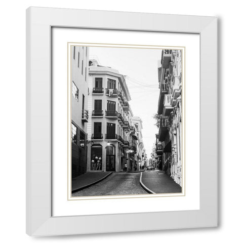 Viejo San Juan I White Modern Wood Framed Art Print with Double Matting by Acosta