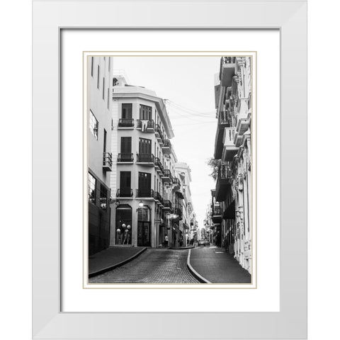 Viejo San Juan I White Modern Wood Framed Art Print with Double Matting by Acosta