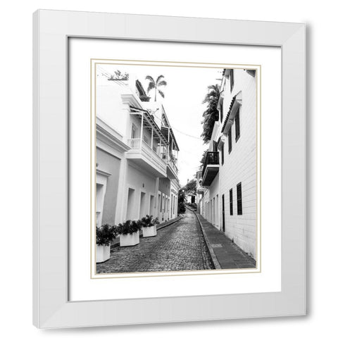 Viejo San Juan II White Modern Wood Framed Art Print with Double Matting by Acosta