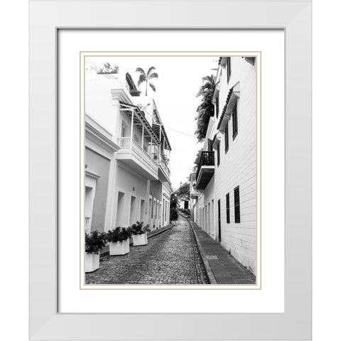Viejo San Juan II White Modern Wood Framed Art Print with Double Matting by Acosta