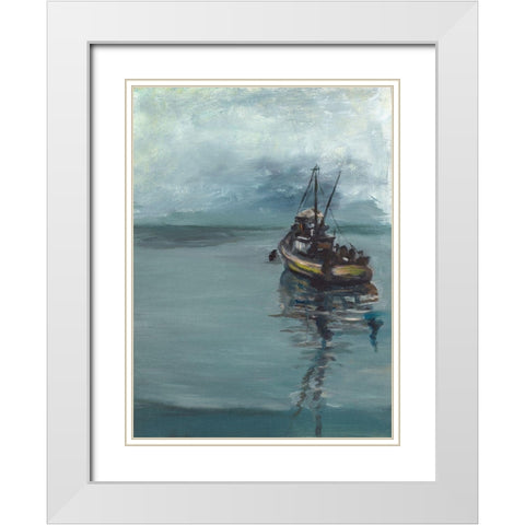 The Fishermans Tale White Modern Wood Framed Art Print with Double Matting by Beauchamp, Andy