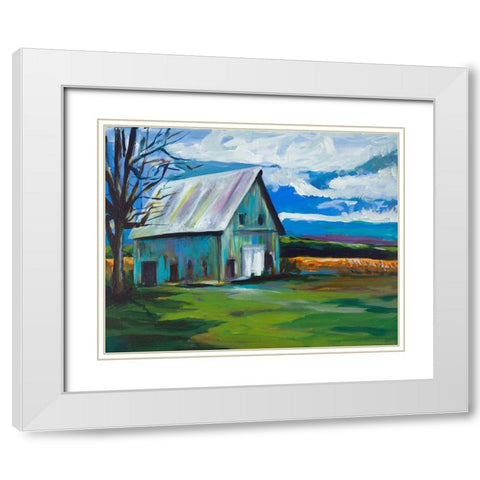 Old Barn White Modern Wood Framed Art Print with Double Matting by Beauchamp, Andy
