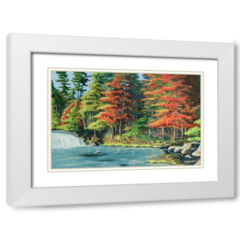 Running River II White Modern Wood Framed Art Print with Double Matting by Beauchamp, Andy